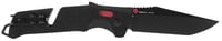 S.O.G SOG11120441 Trident AT 3.70 Inch Folding Tanto Plain Black TiNi Cryo D2 Steel Blade/Black w/Red Accents GRN Handle Features Line Cutter/Glass Breaker | 729857010856