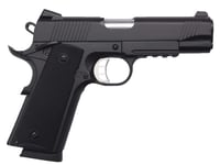 Tisas 1911CB9R 1911 Carry 9mm Luger Caliber with 4.25 Inch Barrel, 91 Capacity, Black Cerakote Steel with Picatinny Rail  Beavertail Frame, Serrated Black Cerakote Steel Slide,  Black Polymer Grip | 723551440223 | Tisas | Firearms  | Handguns  |SemiAutomatic