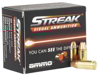 Ammo Inc 9124JHPSTRKRED Streak Visual RED  9mm Luger 124gr Jacket Hollow Point 20 Per Box/10 Case | 9x19mm NATO | 818778022120