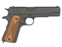 Tisas 10100523 1911 A1 US Army 45 ACP 71 5 Inch Black Steel Barrel, Gray Cerakote Serrated Steel Slide, Black Parkerized Steel Frame w/Beavertail, Checkered Wood Grip, Right Hand  | .45 ACP | 723551440186