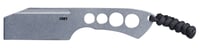 CRKT 2130 Razel Chisel 2 Inch Fixed Plain Stonewashed 8Cr13MoV SS Blade/Silver Skeletonized Stainless Steel Handle Includes Cord Fob/Sheath | 794023213003