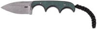 CRKT 2396 Minimalist  2.15 Inch Fixed Spear Point Plain Stonewashed 8Cr13MoV SS Blade/Green Polished Resin Infused Fiber Handle | 794023239607