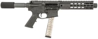 Brigade Firearms A091901B Battle Pistol  9mm Luger 331 9 Inch, Black, 8 Inch URail Handguard, A2 Grip, Padded Buffer Tube Brace, Mini Can, Glock Mag Compatible | 810112491258