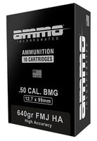 Ammo Inc 50BMG640HAA10 Signature  50Cal 640gr Full Metal Jacket 10 Per Box/5 Case | .50 BMG | 818778022366