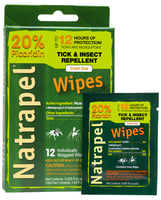 Natrapel 00066095 Repellent Wipes  Repels Ticks  Biting Insects Effective Up to 12 hrs 12 Per Box | 044224060952 | ARB | Hunting | Repellents 
