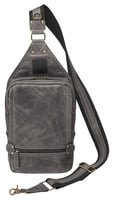 Gun Toten Mamas/Kingport GTMCZY108GREY Sling Backpack  Gray Leather Includes Standard Holster | 035452176089