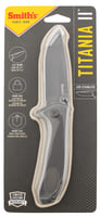 Smiths Products 51010 Titania II 3.50 Inch Folding Drop Point Plain Satin Titanium Coated Stainless Steel Blade/Stainless Steel Handle Includes Pocket Clip | 027925510100
