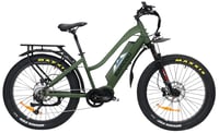 Bakcou E-bikes B-MST26-G-B21 Mule ST 26 Matte Army Green 18 Inch w/Stand Over Height of 26 Inch Frame, Shimano Alivio Hill-Climbing 9 Speed Bafang M620 Ultra Motor, 35 mph Speed | 679628564104
