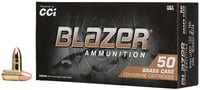 CCI 5296 Blazer Brass Full Metal Jacket 9mmLuger 100gr Full Metal Jacket 50 Per Box/20 Case | 9x19mm NATO | 604544695656