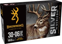 Browning Ammo B192630061  Silver 3006Springfield 180gr Plated Soft Point 20 Per Box/10 Case | 020892232129