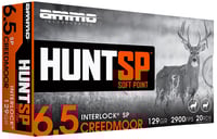Ammo Inc 65CM129SPA20 Hunt  6.5Creedmoor 129gr Soft Point 20 Per Box/10 Case | 818778024612