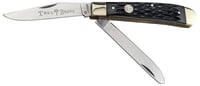 Boker 110824 Trapper 2.0 Clip Point/Spey Plain D2 Steel Blade Black Jigged Bone Handle | 788857768884