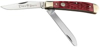 Boker 110825 Trapper 2.0 Clip Point/Spey Plain D2 Steel Blade Red Jigged Bone Handle | 788857768891