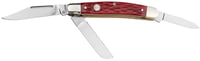 Boker 110855 Stockman Traditional Medium Clip Point/Sheepsfoot/Spey Plain D2 Steel Blade Red Jigged Bone Handle | 788857771402