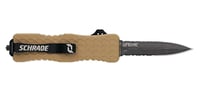 Schrade 1159305 Uproar  Automatic 3 Inch OTF Dagger Part Serrated Black Oxide D2 Steel Blade, Flat Dark Earth Textured Aluminum Handle | 661120651031