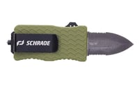 Schrade 1159306 Uproar Tactical Mini 1.90 Inch Serrated Dagger Satin D2 Steel Blade OD Green Aluminum Handle | 661120651048