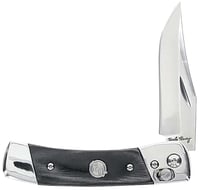 Uncle Henry 1222001 Smokey  2.90 Inch Folding Plain 7Cr17MoV SS Blade, Black/SS Wood Laminate Handle | 198700001059