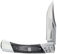 Uncle Henry 1222013 Bear Paw  3.80 Inch Folding Plain 7Cr17MoV SS Blade, Black/SS Wood Laminate Handle | 198700001066