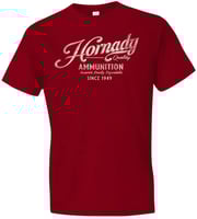 Hornady Gear 31872 Vintage Script  Red Cotton Semi-Fitted Medium | 784802318722