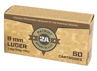PATRIOT SPORTS LLC P9MM115F   9mm 115gr Full Metal Jacket 50 Per Box/20 Case | 850053775109