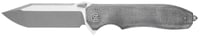 Eikonic Knife Company VA9SBT Validus  3.78 Inch Folding Modified Tanto Plain Dark Acid Stonewash/Satin M390 Steel Blade, 4.76 Inch Salt  Pepper Canvas Micarta Handle | 762765921470