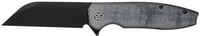 Eikonic Knife Company KA8BB Karak  3.25 Inch Folding Wharncliffe Plain Black PVD NitroV Blade, 4 Inch Salt  Pepper Micarta Handle | 762765921524