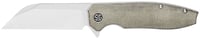 Eikonic Knife Company KA7SG Karak  3.25 Inch Folding Wharncliffe Plain Black PVD NitroV Blade, 4 Inch Green Canvas Micarta Handle | 762765921531