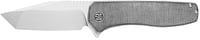 Eikonic Knife Company XI6SB Xiphos  3.40 Inch Folding Modified Tanto Plain Satin NitroV Blade, 4.20 Inch Salt  Pepper Micarta Handle | 762765921548