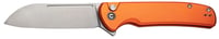 Civivi Knives C20022B2 Chevalier II  EDC 3.47 Inch Folding Sheepsfoot Plain Satin 14C28N Steel Blade, Orange Aluminum Handle | 689826332573