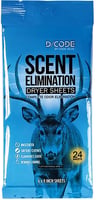 Code Blue OA1319 Scent Elimination Dryer Sheets Unscented 24 Sheets | 707114013192