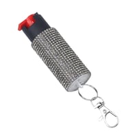 PSP EC14STUDSLC Studded Pepper Spray Silver Canister Includes Keychain | 797053300118