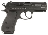 CZUSA 01116 P01 50th Anniversary Compact Frame 9mm Luger 101 3.75 Inch Black Steel Barrel, Black Steel Serrated Slide, Black Polycoat Aluminum Frame w/Beavertail, Black Rubber Grip, Right Hand | 806703011165