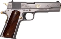 Cnc Firearms CNCCOLTRAMP Colt 1911 Rampant 45 ACP 71 5 Inch Stainless Steel Barrel, Stainless w/Gold Plating Engraved w/Colt Pony Serrated Slide, Stainless w/Gold Accents Frame, Ironwood Grip | 198715482256