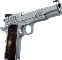 Dickinson LLC DKSN9S 1911 Adam S Commander Frame SAO 9mm Luger 91 4.25 Inch Stainless Button Rifled Barrel, Stainless Steel S Serrations Slide, Stainless Steel Frame, Wood Grip 