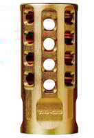 Tapco TAP22032  Muzzle Brake Gold Anodized Aluminum 1/2 Inchx28 Threads 2 Inch OAL .920 Inch Diameter 22LR  | .22 LR | 810122800262