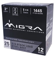 Migra Ammunitions M12SS24 Staxd  12Gauge 3 Inch 1 1/4oz 2/4 Shot 25 Per Box/10 Case | 850060794476