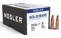 NOSLER BULLETS 270 CAL .277 130GR SOLID BASE SP 50CT | 054041380546