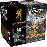 Browning Ammo B193431240 Wicked Blend  12Gauge 3.50 Inch 1 1/2oz BB/1BI Shot 25 Per Box/10 Case | 020892026407