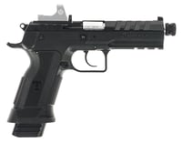 Tanfoglio TFFDT9RS Force Duty Tactical 9mm Luger 201 4.90 Inch Stainless Threaded Barrel, Black Steel Optic Ready/Serrated Slide, Black Polymer Frame w/Beavertail  Picatinny Rail, Textured Grip | 9x19mm NATO | 8051770134855