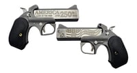 Bond Arms BA250TH45/410 America 250th Anniversary 45 Long Colt/410 Gauge 2 Shot 4.25 Inch Engraved Rough Matte Stainless Steel Barrel  Frame, Black B6 Resin Grip, Exposed Hammer  | .410 / .45 LC | 855959002434