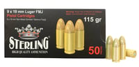 STERLING 9MM 115GR FMJ BRASS 50/1500 | 8698779955748
