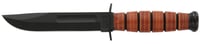 KaBar 1250 Short USMC 5.25 Inch Fixed Clip Point Plain Black 1095 CroVan Blade, Brown Leather Handle, Includes Sheath  | NA | 617717212505