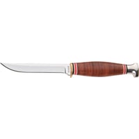 Ka-Bar 1226 Little Finn  3.63 Inch Fixed Clip Point Plain Polished 5Cr15MoV SS Blade, Brown Leather Handle, Includes Sheath  | NA 