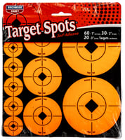 Birchwood Casey 33928 Target Spots  Self-Adhesive Paper Black/Orange Bullseye 60 Targets | 029057339284