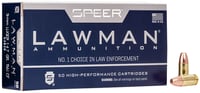 Speer 53826 Lawman Training CleanFire 9mmLuger 147gr Total Metal Jacket Flat Nose 50 Per Box/20 Case | 076683538260