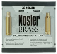 Nosler 10222 Premium Brass Unprimed Cases 33 Nosler Rifle Brass/ 25 Per Box | 054041102223