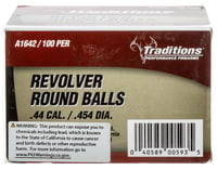 Traditions A1642 Revolver  44 Cal Lead Ball .454 Dia 140 gr/ 100 Rd  | .44 BLK | 040589005935