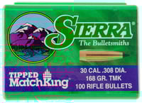 Sierra 7768 Tipped MatchKing  30Cal 168gr Tipped MatchKing 100/Box | .30 CARBINE | 092763077689