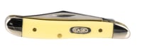 Case 00030 Peanut  2.10 Inch/1.53 Inch Folding Clip/Pen Plain Tumble Polish Chrome Vanadium Blade/Smooth Yellow Synthetic Handle | 021205000305