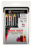 Thompson Center Shockwave Spire Point Polymer Tip Bullets .50 cal Sabot 250 gr 15/ct | 090161024878